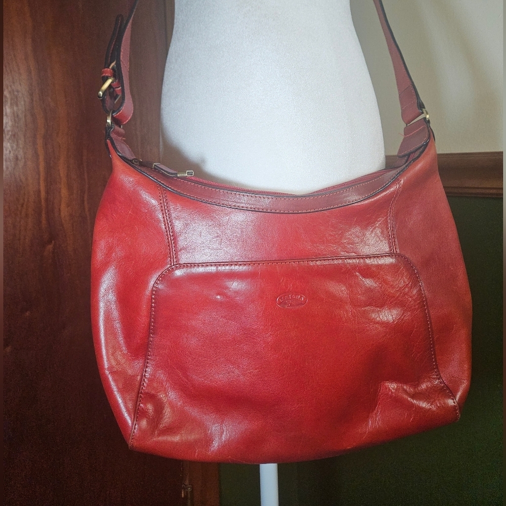 Katana-Paris Red Leather Crossbody Bag